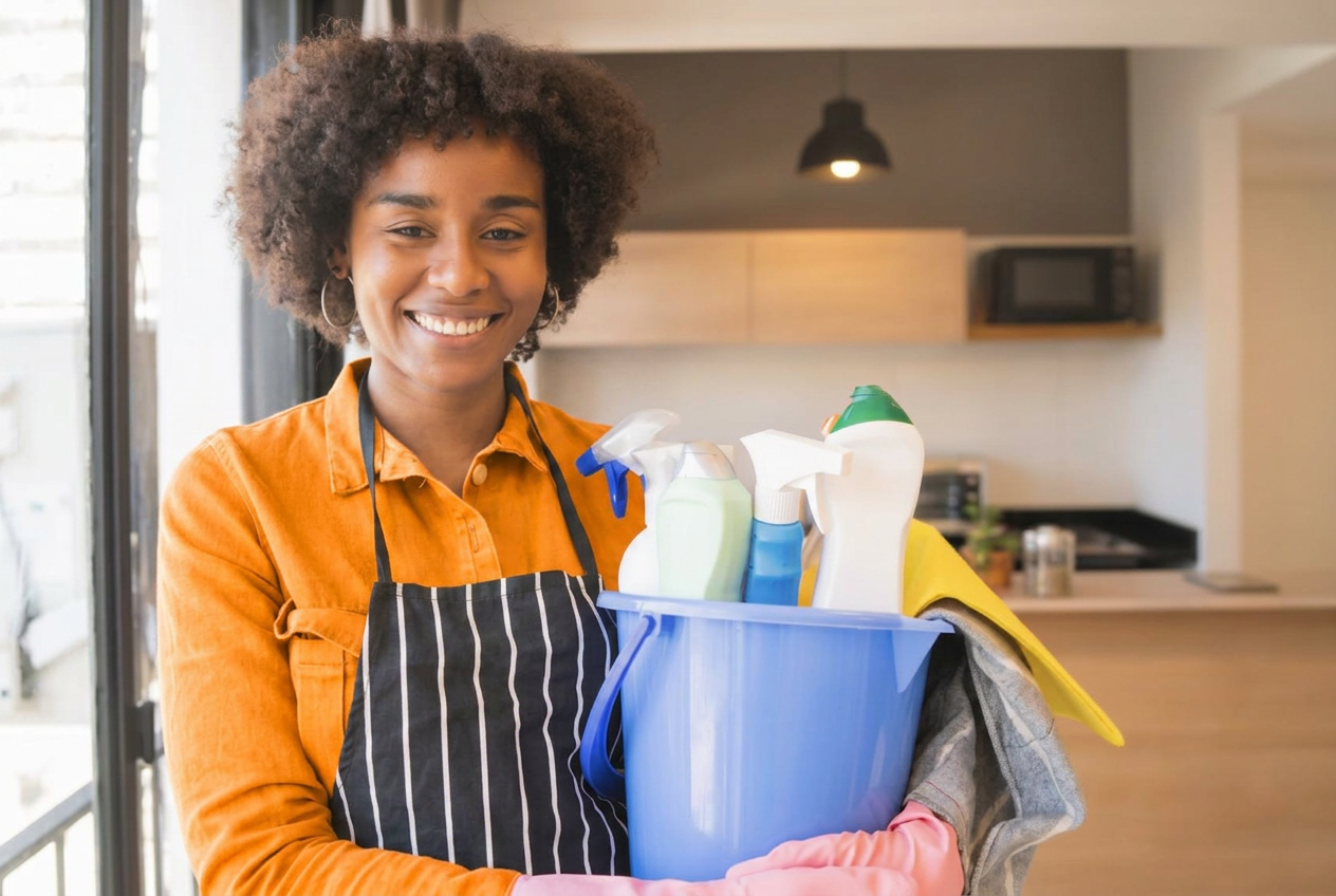 Seven Specialty Cleaning crew member servicing an Atlanta property